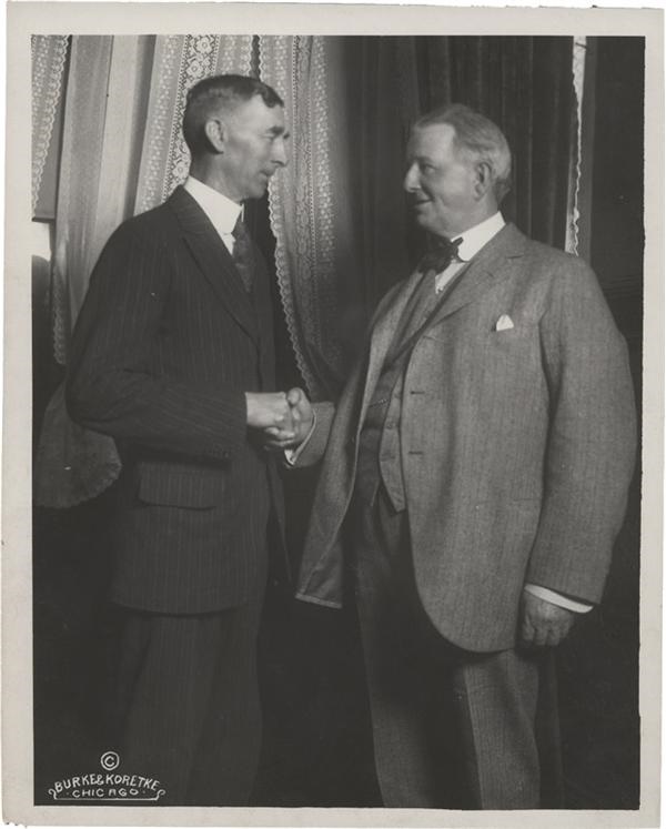 Baseball Photographs - Connie Mack and Charles Comiskey Photograph by George Burke