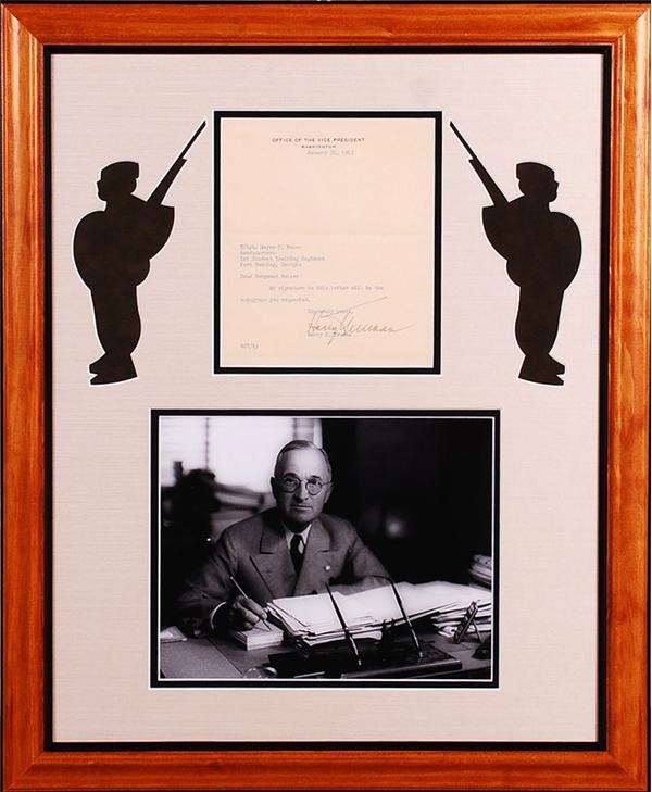 Rock And Pop Culture - President Harry Truman Signed Letter Framed