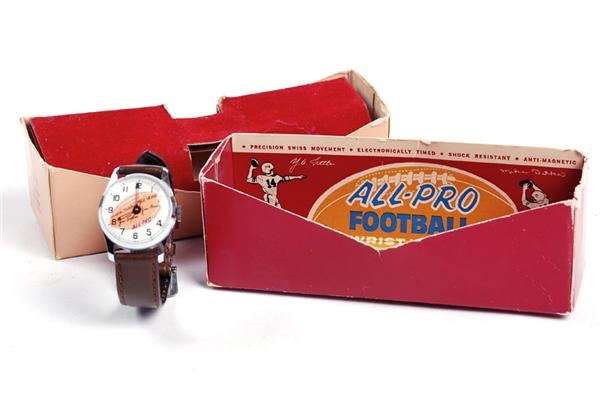 - 1960s All-Pro Football Watch in Original Box Mint