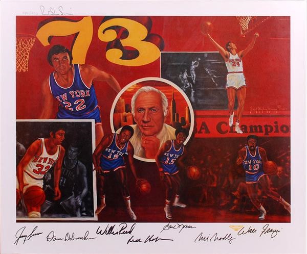 - 1973 New York Knicks Signed Lithograph