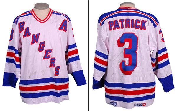 - 1990s New York Rangers James Patrick Game Used Hockey Jersey