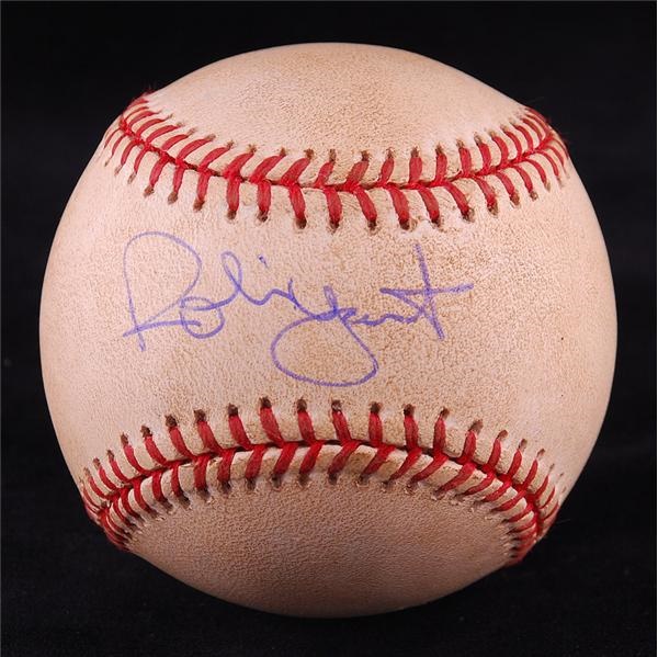 Ernie Davis - Robin Yount 3000th Hit Signed Game Used Baseball Umpire LOA