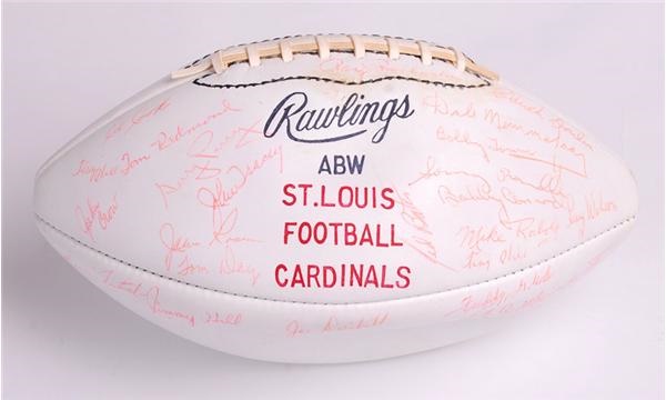 1960s St Louis Cardinals Team Signed Football w/ Player LOA