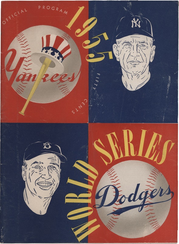 Ernie Davis - 1955 Yankees vs Dodgers Baseball World Series Program