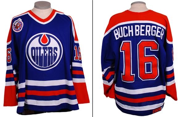 Hockey Equipment - 1992-93 Kelly Buchberger Edmonton Oilers Game Worn Jersey