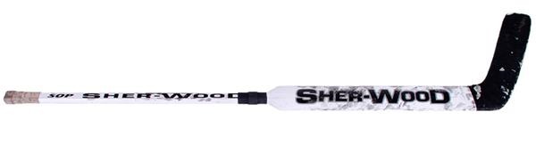 Hockey Equipment - 2006-07 Yutaka Fukufuji Los Angeles Kings Game Used Goalie Stick