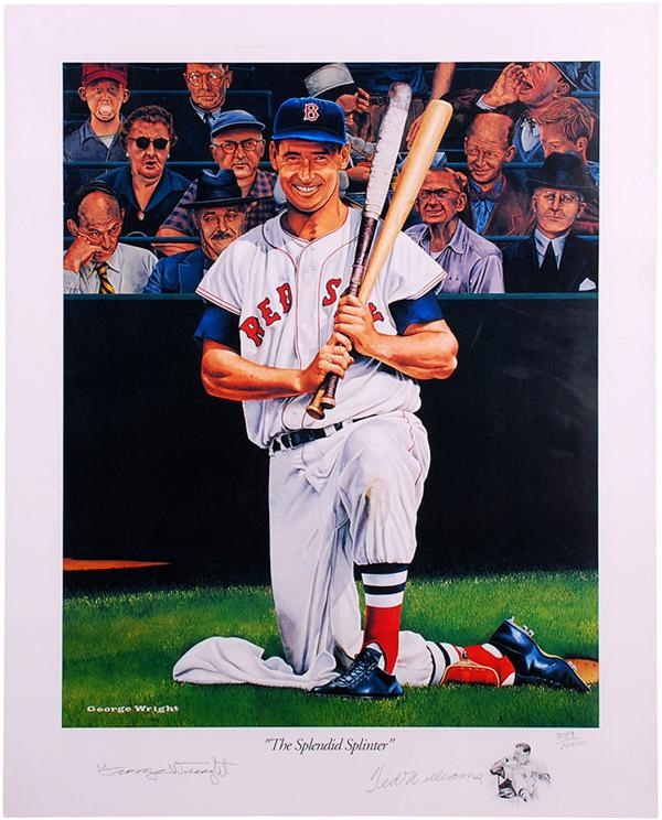 - Ted Williams Signed George Wright Artwork Litho with COA
