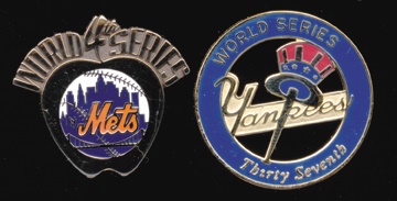 NY Yankees, Giants & Mets - 2000 World Series Press Pin Collection