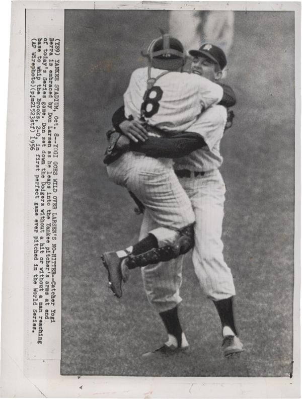 Famous 1956 Don Larsen Perfect Game Wire Photo 1956