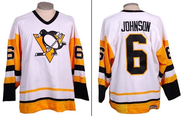 - 1989-90 Jim Johnson Pittsburgh Penguins Game Worn Jersey