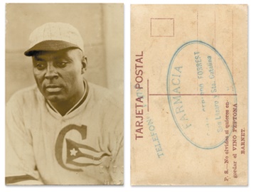 Baseball Memorabilia - 1924 Oscar Charleston Real Photo Adverting Postcard