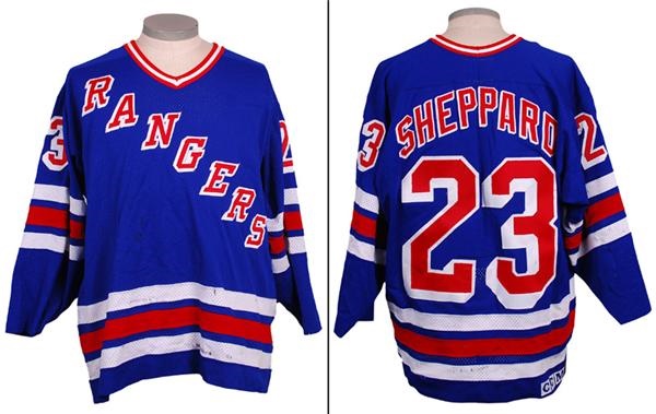 Hockey Equipment - 1990-91 Ray Sheppard New York Rangers Game Worn Jersey