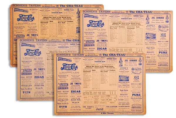 Ernie Davis - 1939 World Series Yankees vs Reds Store Display Scorecards (4)