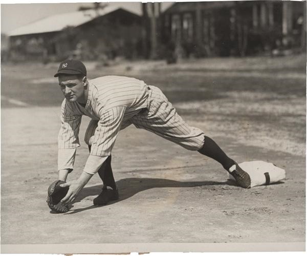 - Lou Gehrig Plays 1st Base Photograph (1928)