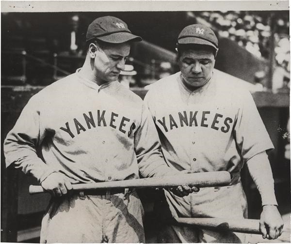 - 1927 Babe Ruth and Lou Gehrig Yankees Photo