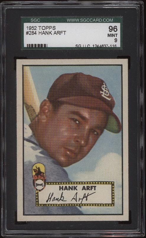 - 1952 Topps #284 Hank Arft SGC 96 Mint 9