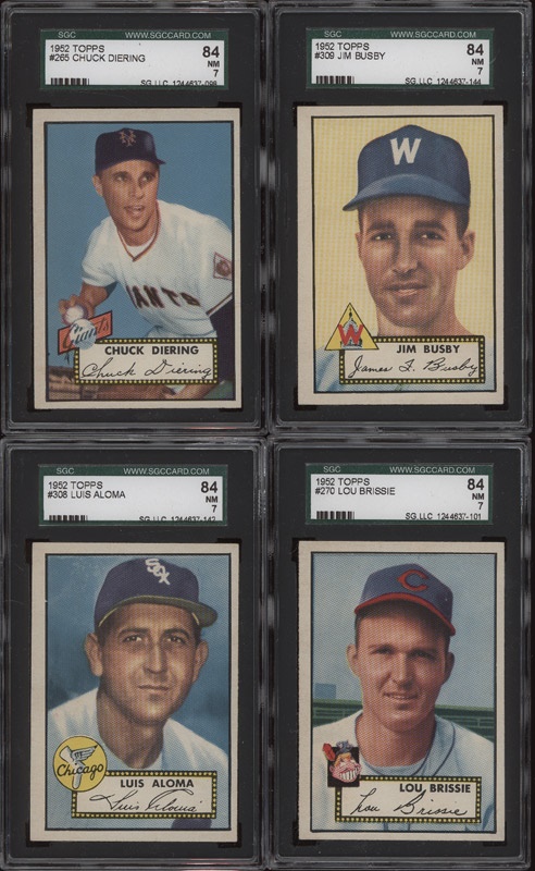 - (10) 1952 Topps Baseball Cards All SGC 84 NM 7