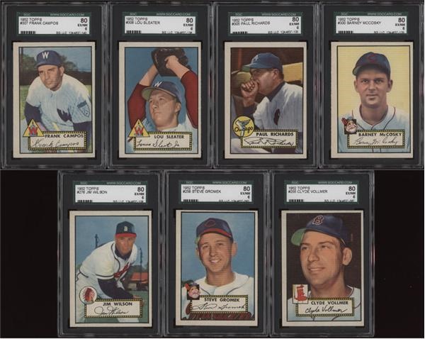 - (7) 1952 Topps Baseball Cards SGC 80 EX/NM 6