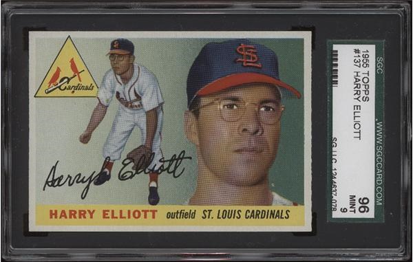 - 1955 Topps #137 Harry Elliott SGC 96 Mint 9