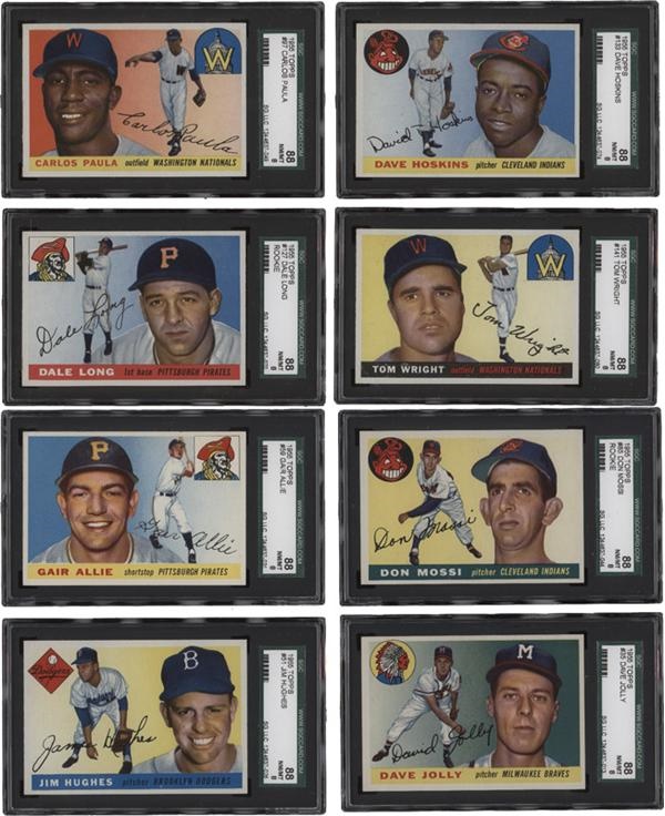 - (8) 1955 Topps Baseball Cards SGC 88 NM/MT 8