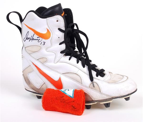 - Dan Marino Signed Game Used Cleat and Wristband