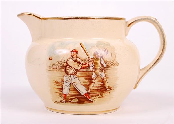 Ernie Davis - 1930s British Porcelain Baseball Pitcher