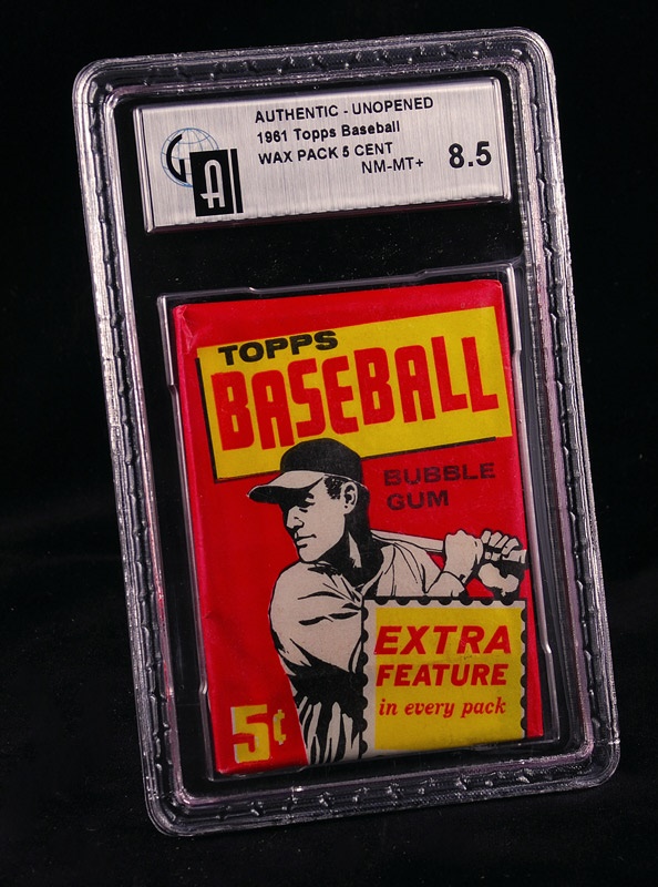 - 1961 Topps 5 Cent Baseball Wax Pack GAI NM-MT+ 8.5