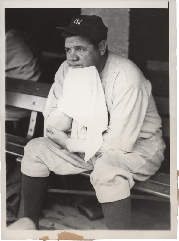 - Babe Ruth in New York Yankee Dugout (1930's)