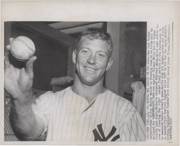 - Mickey Mantle 465ft Home Run Wire Photo (1957)