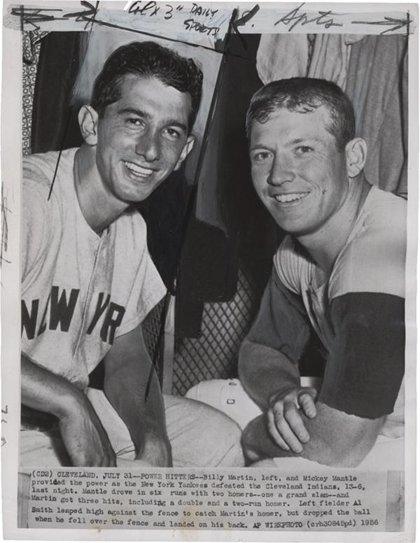 - Mickey Mantle and Billy Martin Yankees Wire Photo (1956)