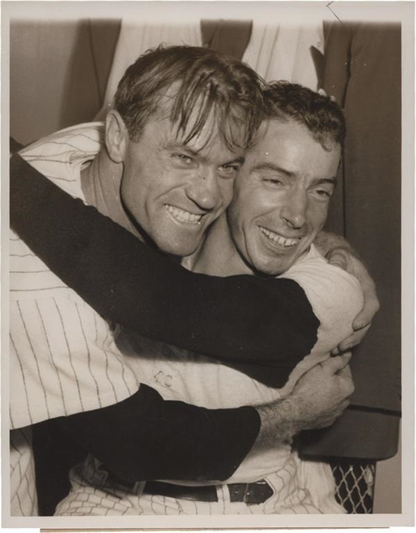- Joe DiMaggio Hugs Hank Bauer During 1951 World Series