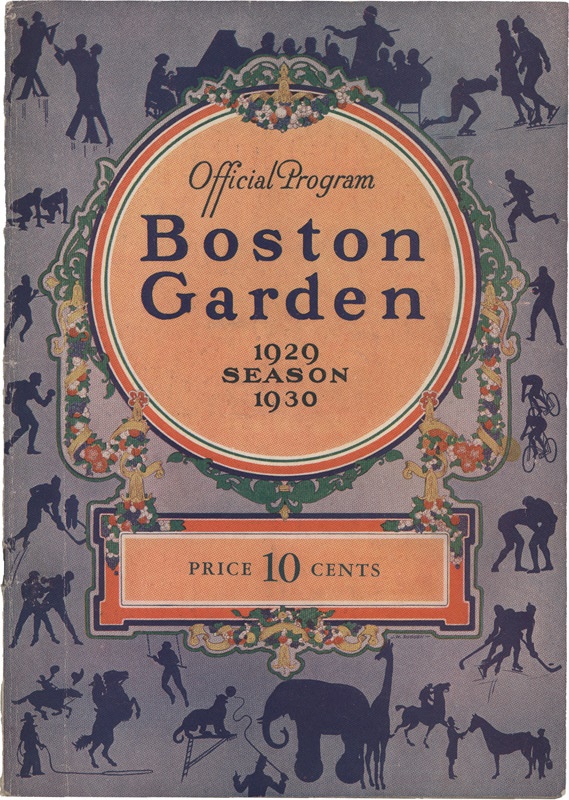 - November 19, 1929 New York Rangers vs. Boston Bruins Program