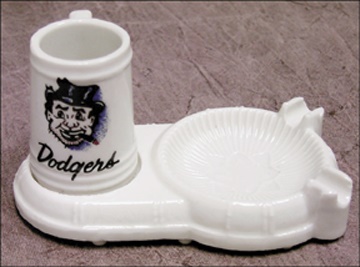 - 1950's Brooklyn Dodgers Ashtray with Match Safe