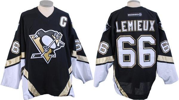 Hockey Equipment - 2001-02 Mario Lemieux Pittsburgh Penguins Game Worn Jersey