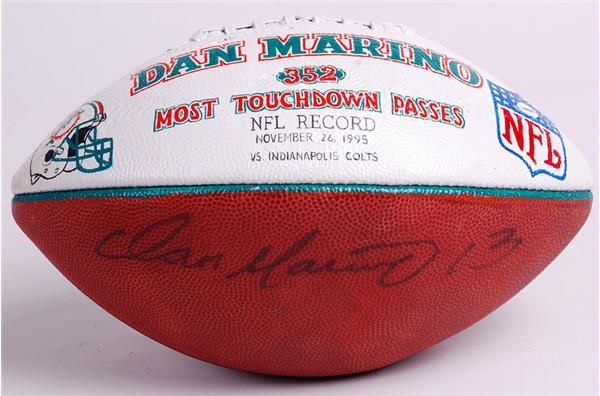 Football - Dan Marino Signed Hand Painted Trophy Ball from 352 Touchdown Game