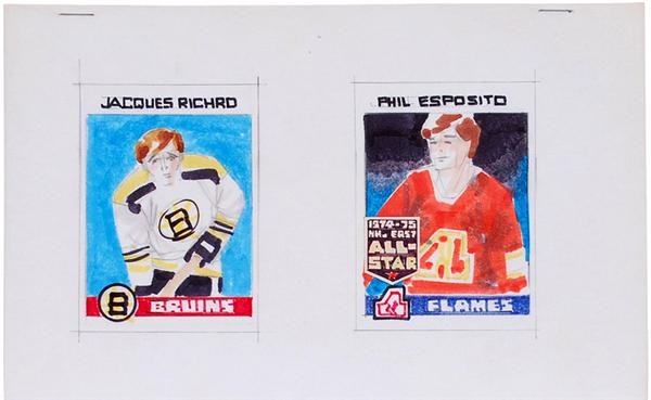 - 1973 Topps Hockey Card Original Prototype Artwork
