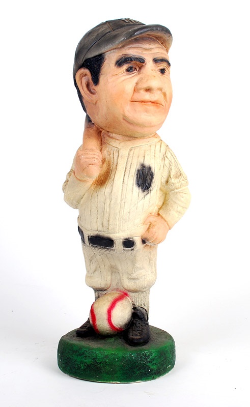 Ernie Davis - Large Plaster Babe Ruth Yankees Baseball Statue / Bank