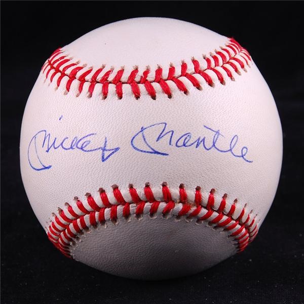 - Mickey Mantle Single Signed Baseball