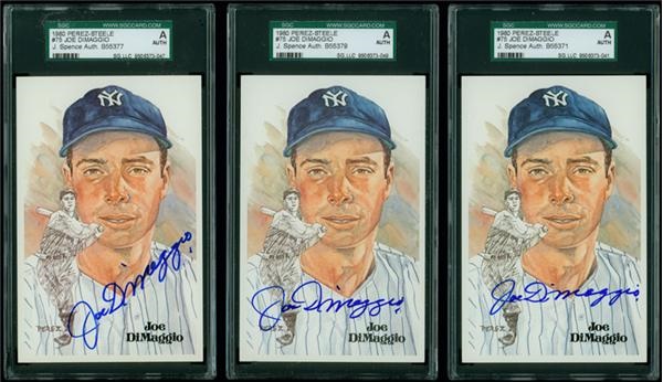 Baseball Autographs - (10) Joe DiMaggio Signed Perez-Steele Postcards JSA
