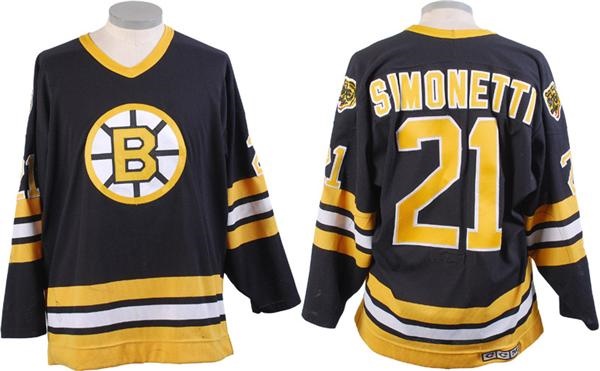 Hockey Equipment - Circa 1987-88 Frank Simonetti Boston Bruins Game Worn Jersey