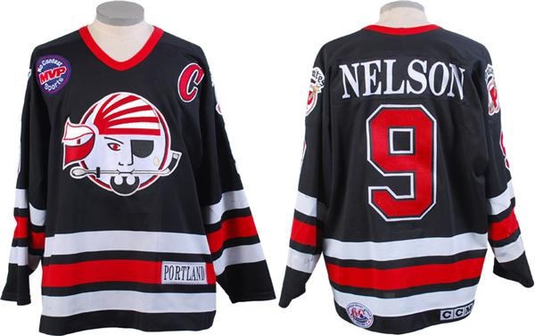 Hockey Equipment - 1995-96 Jeff Nelson Portland Pirates AHL Game Worn Jersey