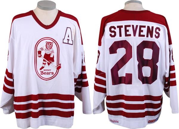 Hockey Equipment - Circa 1986-87 John Stevens Hershey Bears AHL Game Worn Jersey
