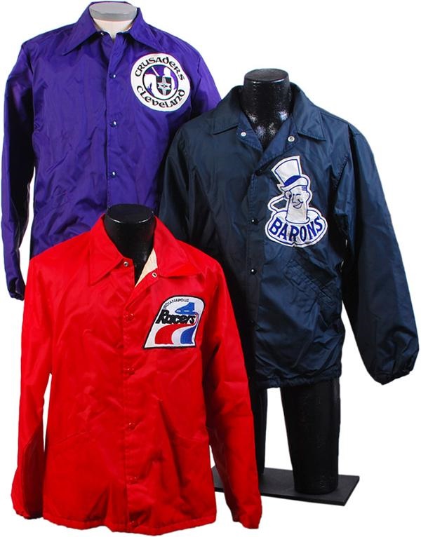 Defunct Cleveland Crusaders and Indianapolis Racers WHA &amp; Cleveland Barons AHL Team Jacket Lot (3)