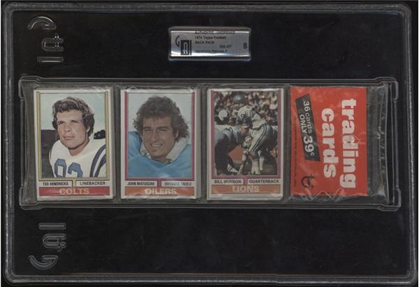 Football - 1974 Topps Football Rack Pack with Stars Showing GAI NM-MT 8