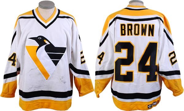 1993-94 Doug Brown Pittsburgh Penguins Game Worn Jersey