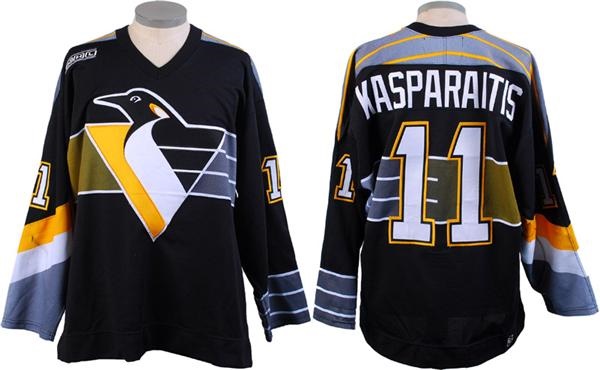 Hockey Equipment - 1999-00 Darius Kasparaitis Pittsburgh Penguins Game Worn Jersey