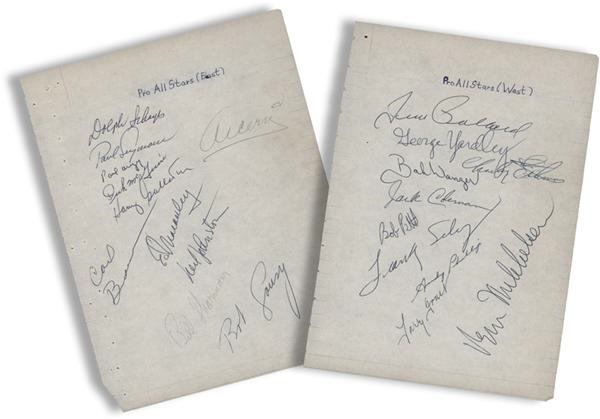 - 1954 NBA All-Star Signed Sheet with (21) Signatures