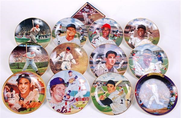 - Collection of Baseball Hall of Fame Signed Collectors Plates (13)
