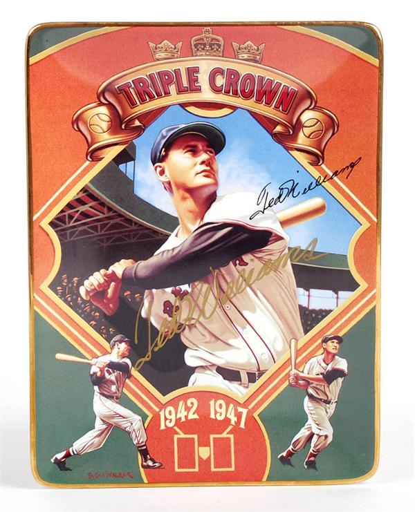 - Ted Williams Signed "Triple Crown Champions" Collectors Plate