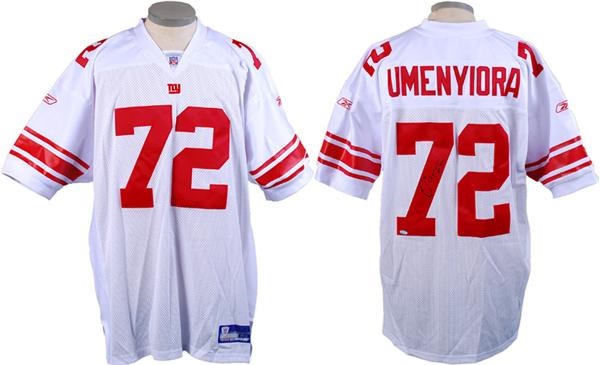 - Osi Umenyiora Signed Authentic Giants Road White Jersey